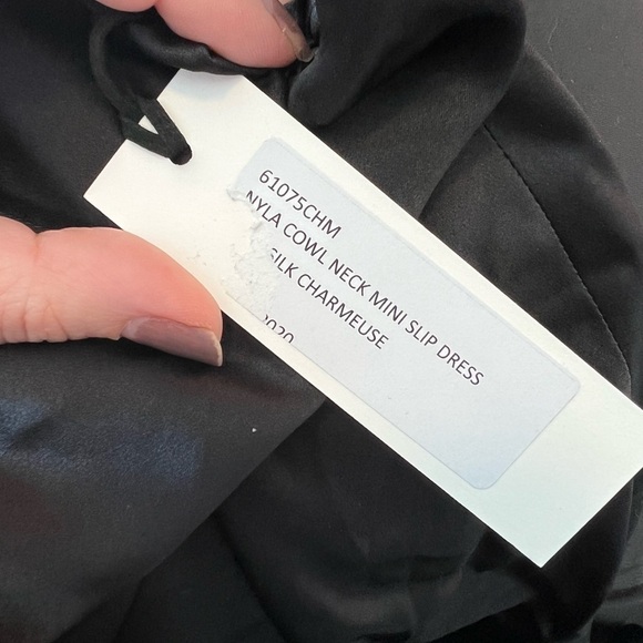 L'AGENCE NYLA COWL NECK MINI SLIP DRESS SILK CHARMEUSE - Picture 14 of 16